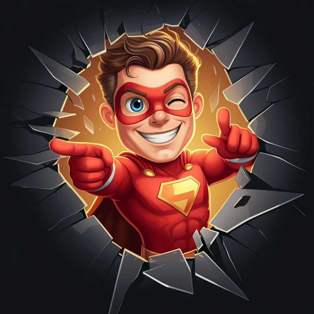 배우가 스크린을 뚫고 나와 관객에게 말을 거는 모습을 표현한 일러스트