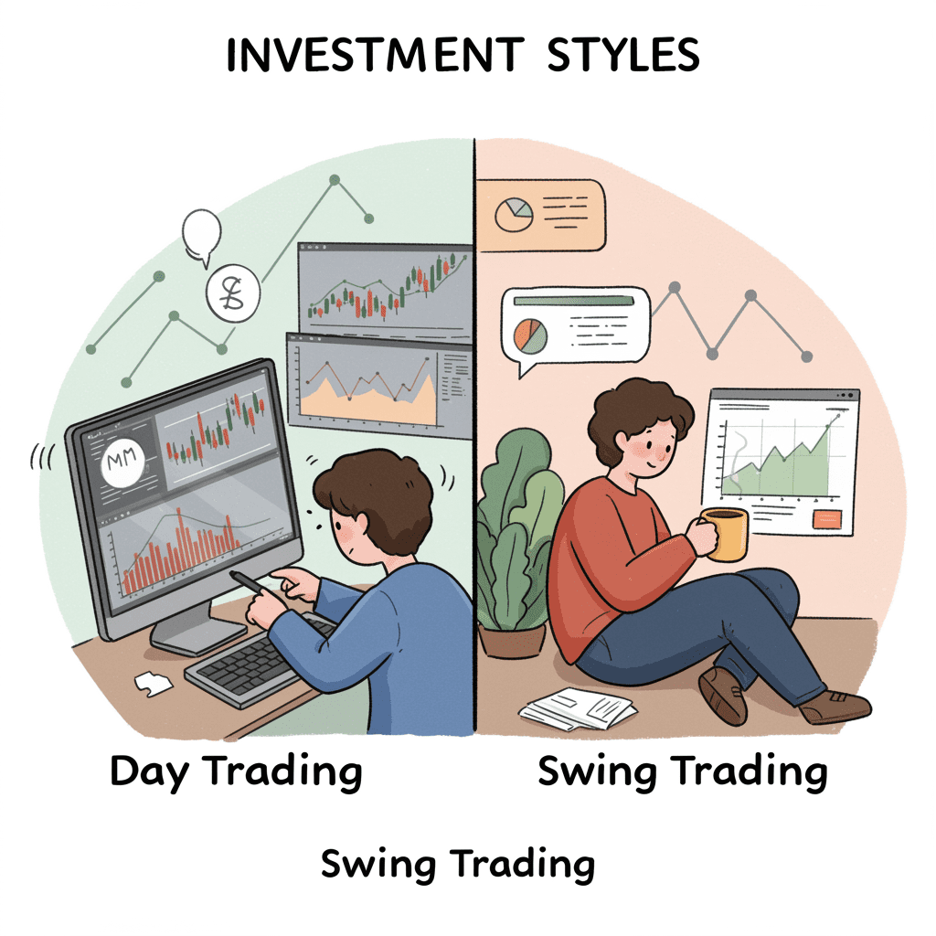 단 하루 만에 승부! 데이 트레이딩 VS 여유로운 스윙 트레이딩, 2가지 투자 전략 심층 분석